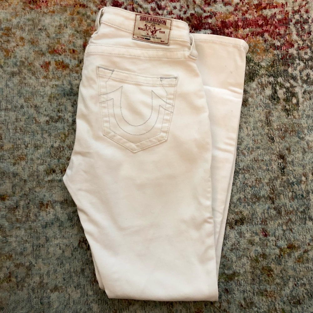 True religion white skinny jeans